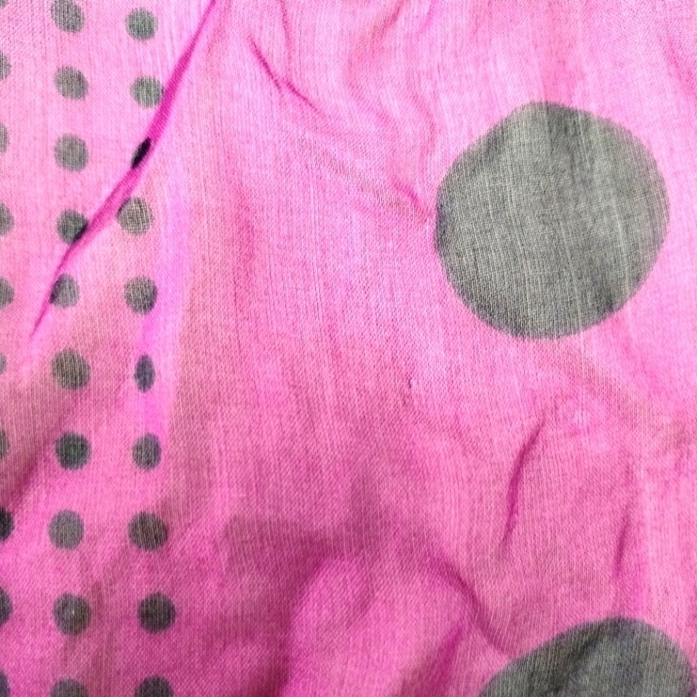1990s Gap Italian Silk Plum Black Polka Dot Scarf - Picture 2 of 7